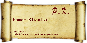 Pamer Klaudia névjegykártya
